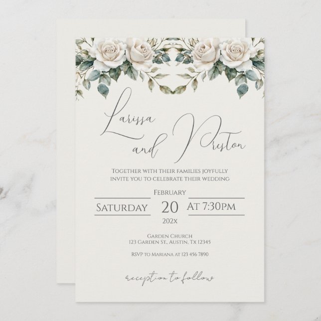 Invitación Boho Wedding Invitation (Anverso / Reverso)