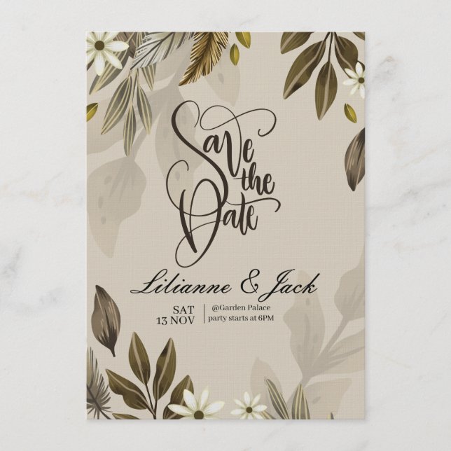 Invitación Boho Wedding Invitation (Anverso)