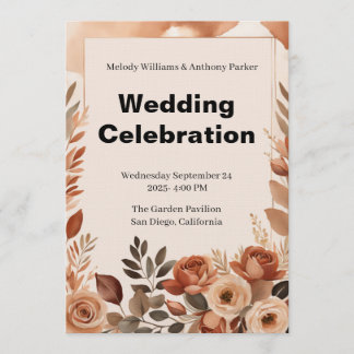 Invitación Boho Wedding Invitation | Terracotta Pampas Grass