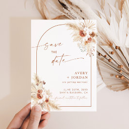 Invitación Boho Wedding Save the Date Invite | Pampas Grass
