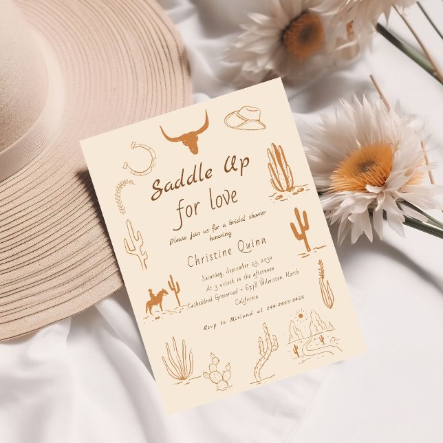 Invitación Boho Western Saddle up Cowboy Bridal (Subido por el creador)