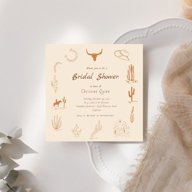 Invitación Boho Western Saddle up Cowboy Bridal Invita (Subido por el creador)