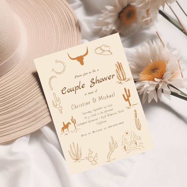 Invitación Boho Western Saddle up Cowboy Bridal Invita (Subido por el creador)