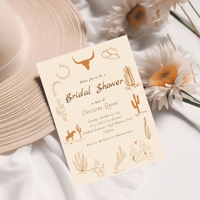 Invitación Boho Western Saddle up Cowboy Bridal Invita (Subido por el creador)