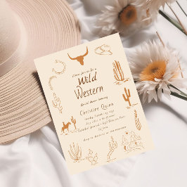 Invitación Boho Western Wild West Cowboy Ducha de novias