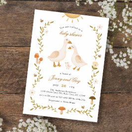 Invitación Boho Whimsical Goose Baby Shower