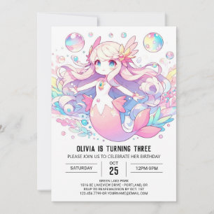 Invitación Boho Whimsical Mermaid Cumpleaños