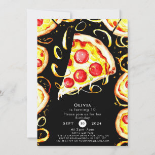 Invitación Boho Whimsical Pizza Cumpleaños