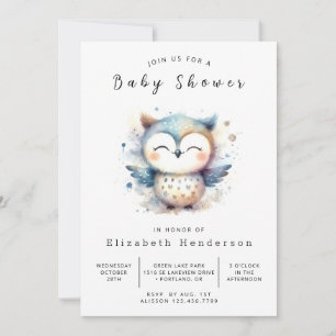 Invitación Boho Whimsy Owl Baby Shower