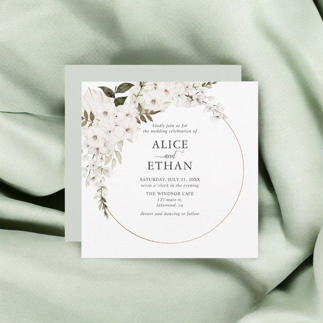 Invitación Boho White Floral Elegante (Subido por el creador)