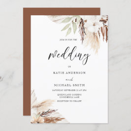 Invitación Boho White Floral Elegante Boda