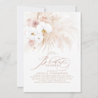 Boho White Orchids Pampas Ducha nupcial