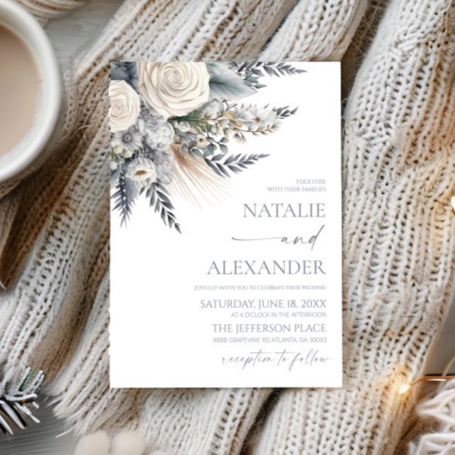 Invitación Boho White Rose Flor Floral Boda Jardín (Subido por el creador)