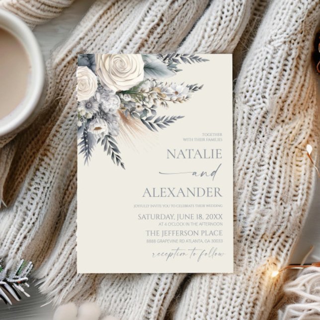 Invitación Boho White Rose Flor Floral Boda Jardín (Subido por el creador)