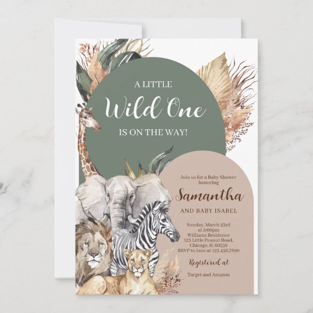 Invitación Boho Wild One Baby Shower (Anverso)
