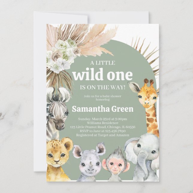 Invitación Boho Wild One Baby Shower (Anverso)