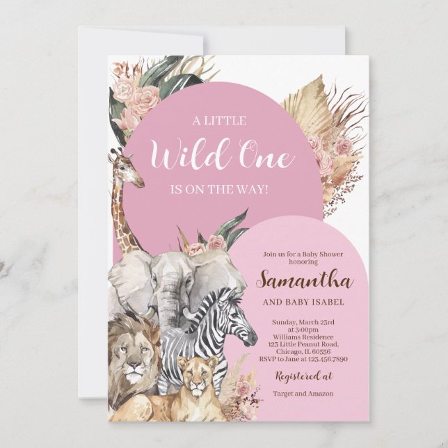 Invitación Boho Wild One Chica Baby Shower (Anverso)
