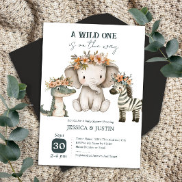 Invitación Boho Wild One Floral Baby Shower