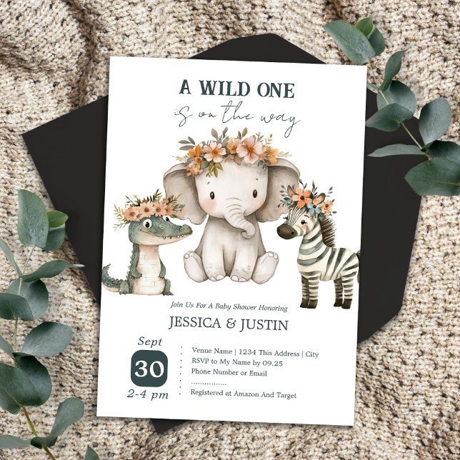 Invitación Boho Wild One Floral Baby Shower (Subido por el creador)