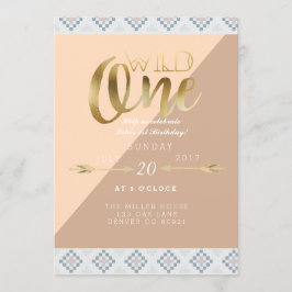 Invitación Boho Wild One | Primera fiesta de cumpleaños