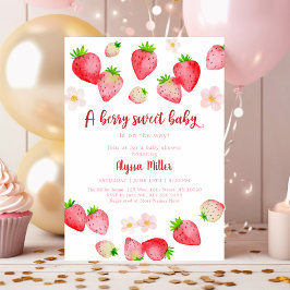 Invitación Boho Wild Strawberry Berry Sweet Baby Shower