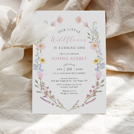 Invitación Boho Wildflower 1ᵉʳ Birthday Garden