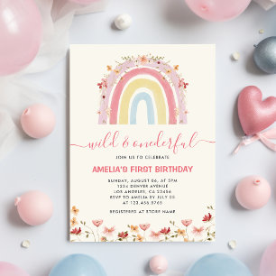 Invitación Boho Wildflower Arcoiris salvaje y maravilloso cum