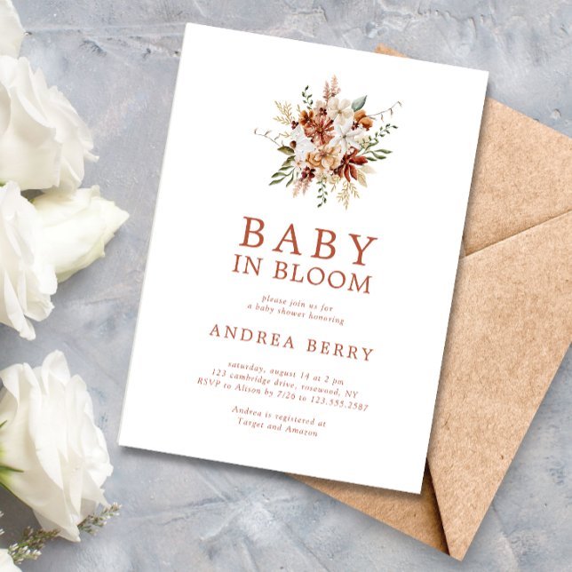 Invitación Boho Wildflower Baby en Bloom Baby Shower (Subido por el creador)