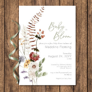 Invitación Boho Wildflower Baby En Bloom Baby Shower