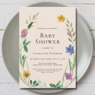 Invitación Boho Wildflower Baby Shower