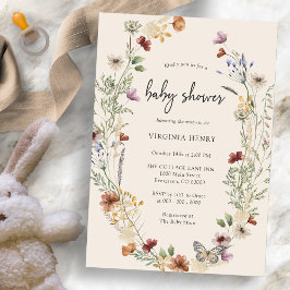 Invitación Boho Wildflower Baby Shower