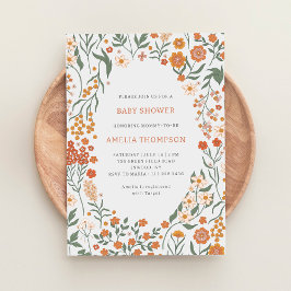 Invitación Boho Wildflower Baby Shower