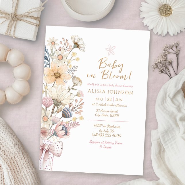 Invitación Boho Wildflower Baby Shower (Subido por el creador)