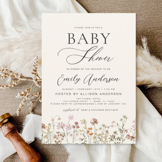 Invitación Boho Wildflower Baby Shower Garden (Subido por el creador)