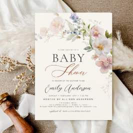 Invitación Boho Wildflower Baby Shower Garden