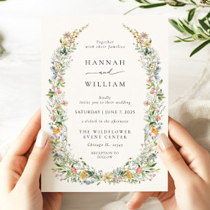 Invitación Boho Wildflower Beige Boda