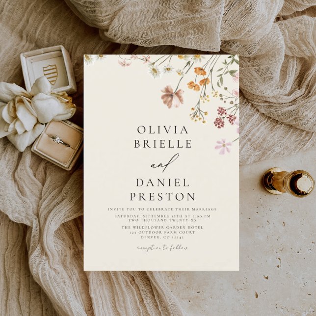 Invitación Boho Wildflower Beige Jardín Boda (Subido por el creador)