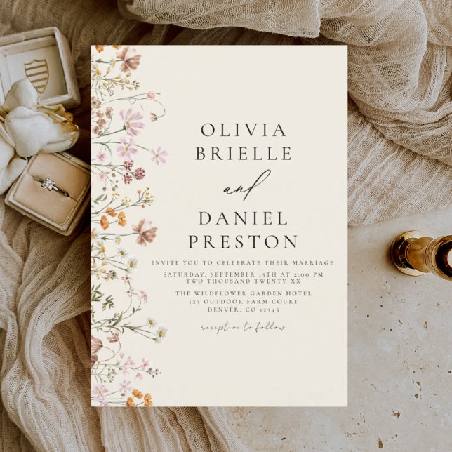 Invitación Boho Wildflower Beige Jardín Boda (Subido por el creador)