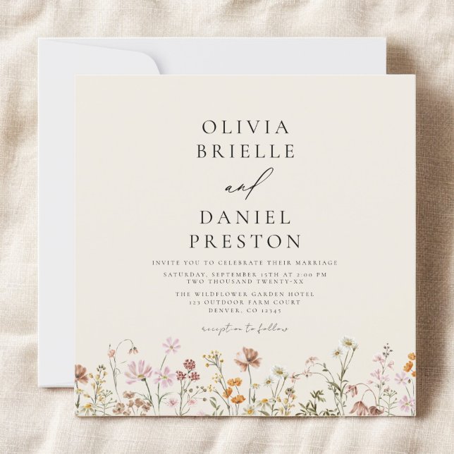 Invitación Boho Wildflower Beige Jardín Boda (Subido por el creador)