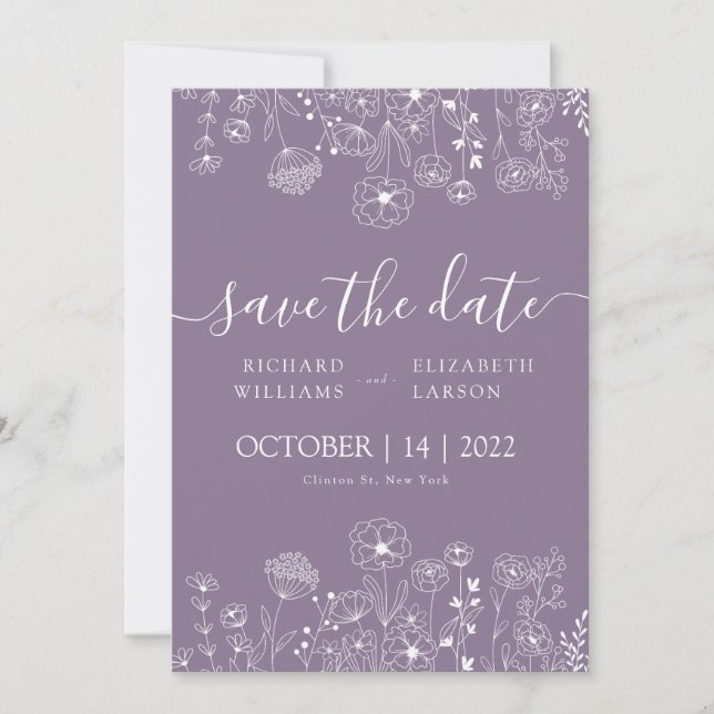 Invitación Boho Wildflower Boda de acuarela moderna (Anverso)