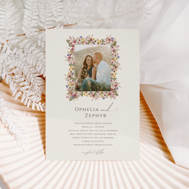 Invitación Boho Wildflower | Boda de marcos fotográficos de B (Subido por el creador)