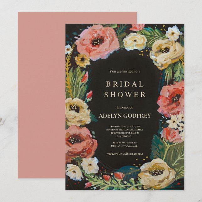 Invitación  Boho Wildflower Bridal Shower (Anverso / Reverso)