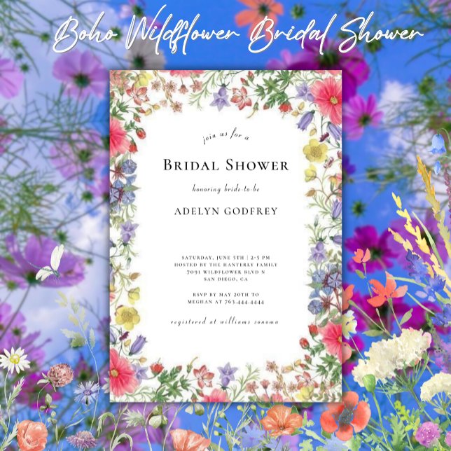 Invitación Boho Wildflower Bridal Shower  (Subido por el creador)