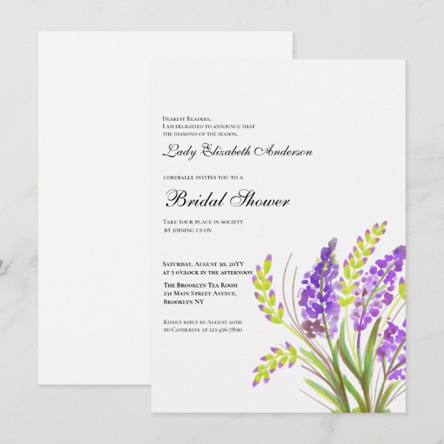 Invitación Boho Wildflower Bridal Shower (Anverso / Reverso)