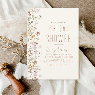 Invitación Boho Wildflower Bridal Shower Bloom Garden