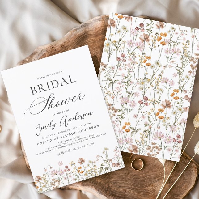 Invitación Boho Wildflower Bridal Shower Garden (Subido por el creador)