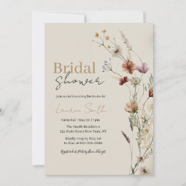 Invitación Boho Wildflower Bridal Shower Invitation