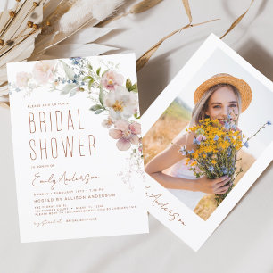 Invitación Boho Wildflower Bridal Shower Photo Garden