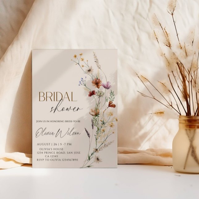 Invitación Boho Wildflower Bridal Shower-Rustic Floral Garden (Subido por el creador)