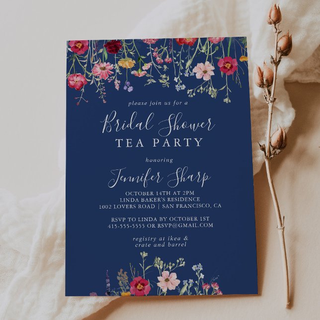 Invitación Boho Wildflower Bridal Shower Tea Fiesta (Subido por el creador)